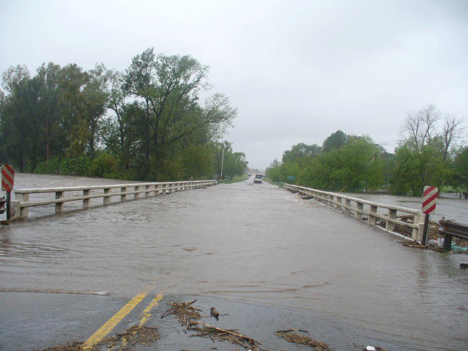 Ruta 33 inundada por crecida del Río (Foto: 7diasdigitital)