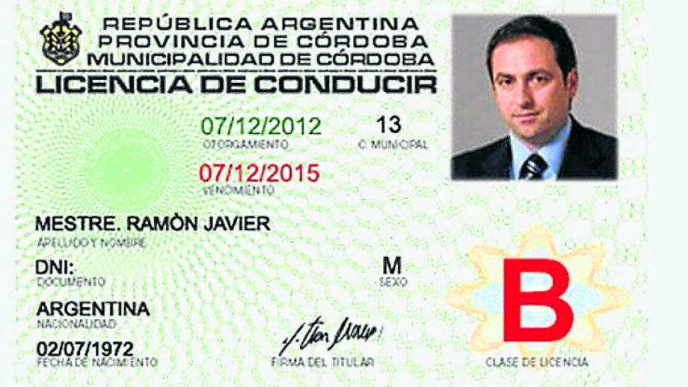 Licencia de conducir Municipalidad de Cordoba