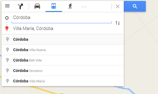 Como llegar - Google Maps - Villa Maria Cordoba