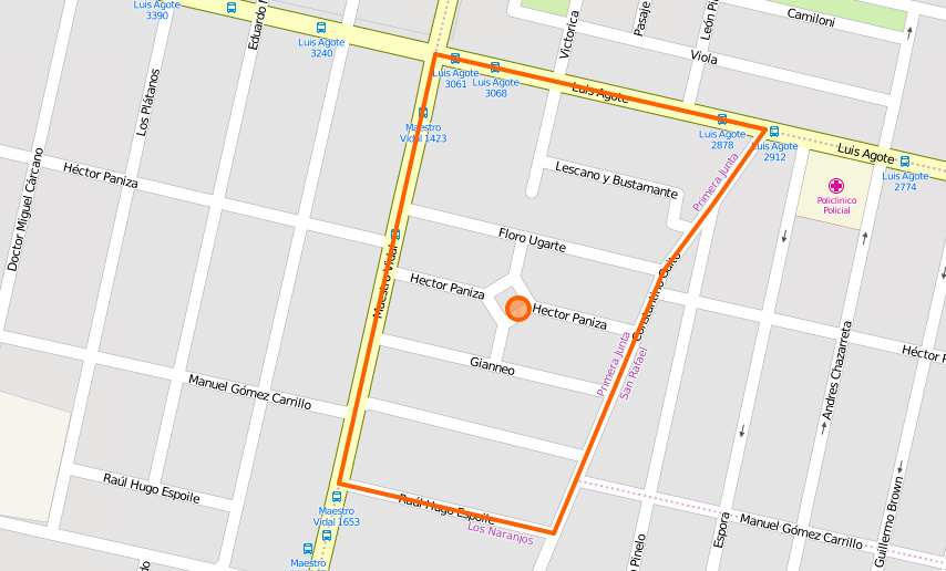 Barrio "Primera Junta" (Captura web Open Street Map)