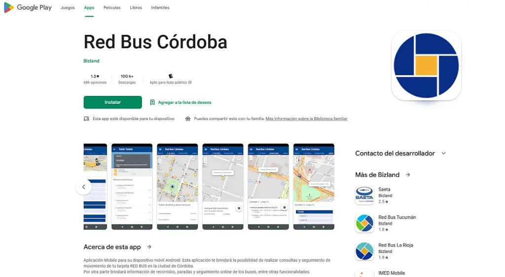 app consultar saldo red bus cordoba